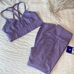 Joy Lab purple pants and sports bra